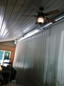 This is an exposed duct system that we installed in a sunroom for one of our customers in Edmonton KY.